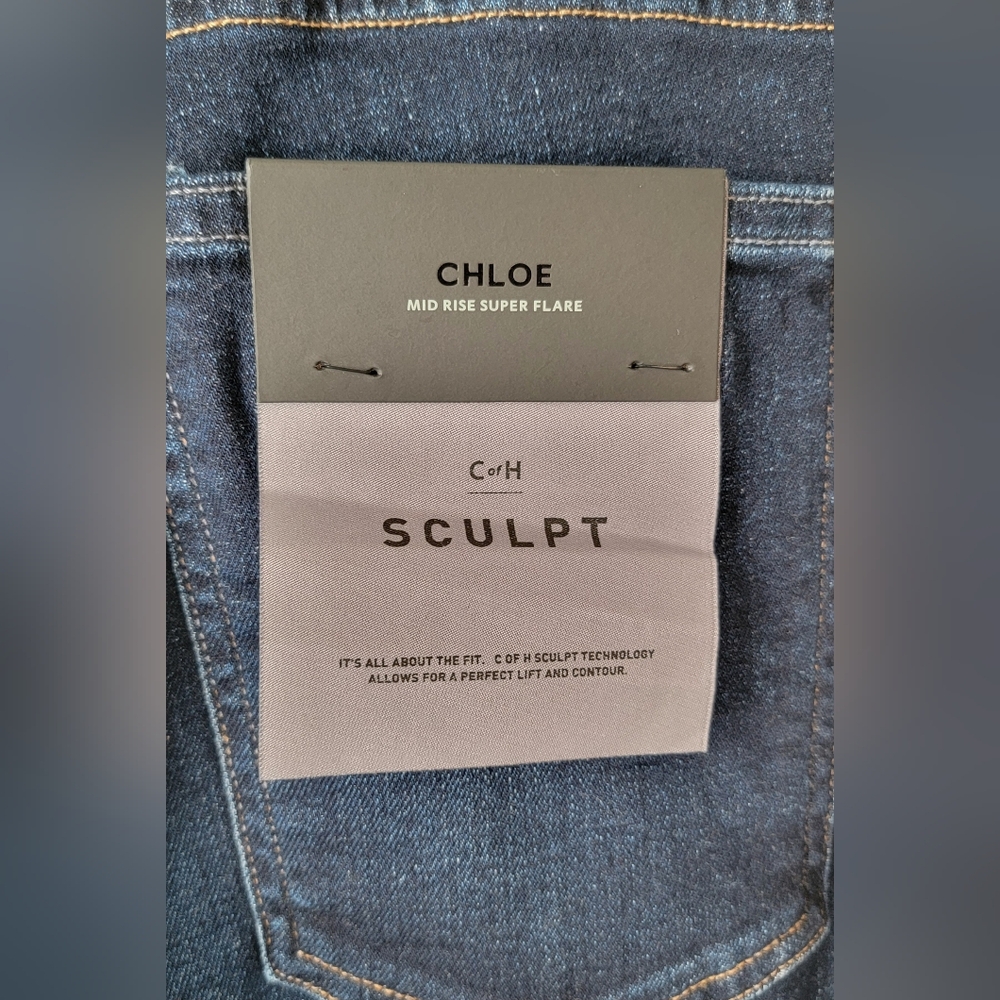Citizens Of Humanity Chloe Mid Rise Super Flare Jean's Women's 28 Dark Blue Wash - Picture 7 of 16